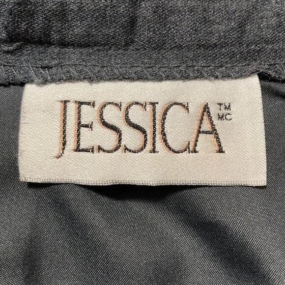 JESSICA Vintage charcoal grey long pencil skirt ~ Corporate goth MEDIUM LARGE - Picture 2 of 7